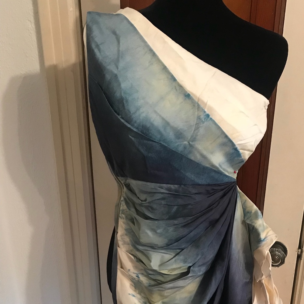 Blue dress mini Alice & Olivia silk cocktail - Picture 3 of 8